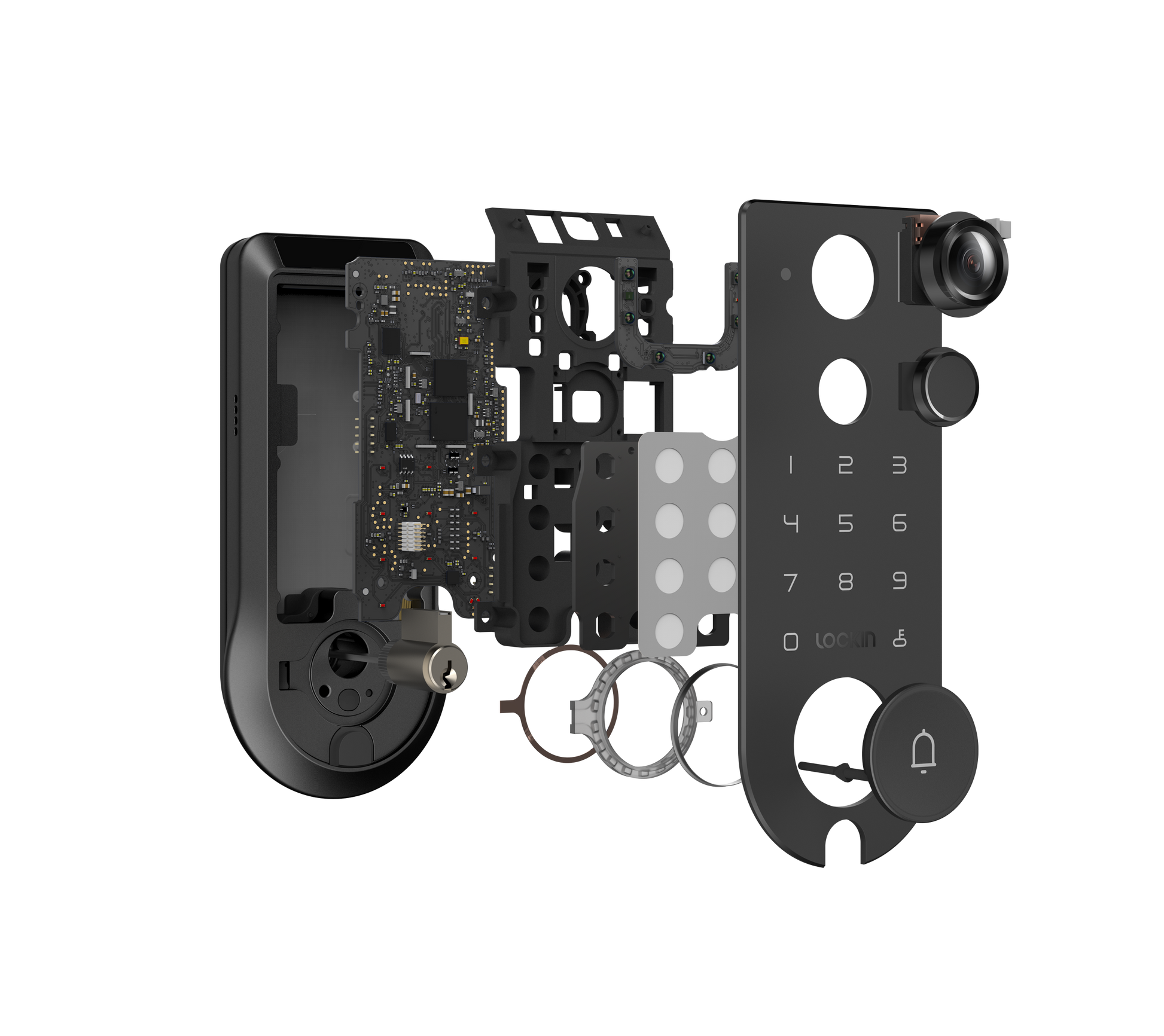 Lockin Veno Pro | All-in-one smart lock, camera, and intercom_Disassembled Look