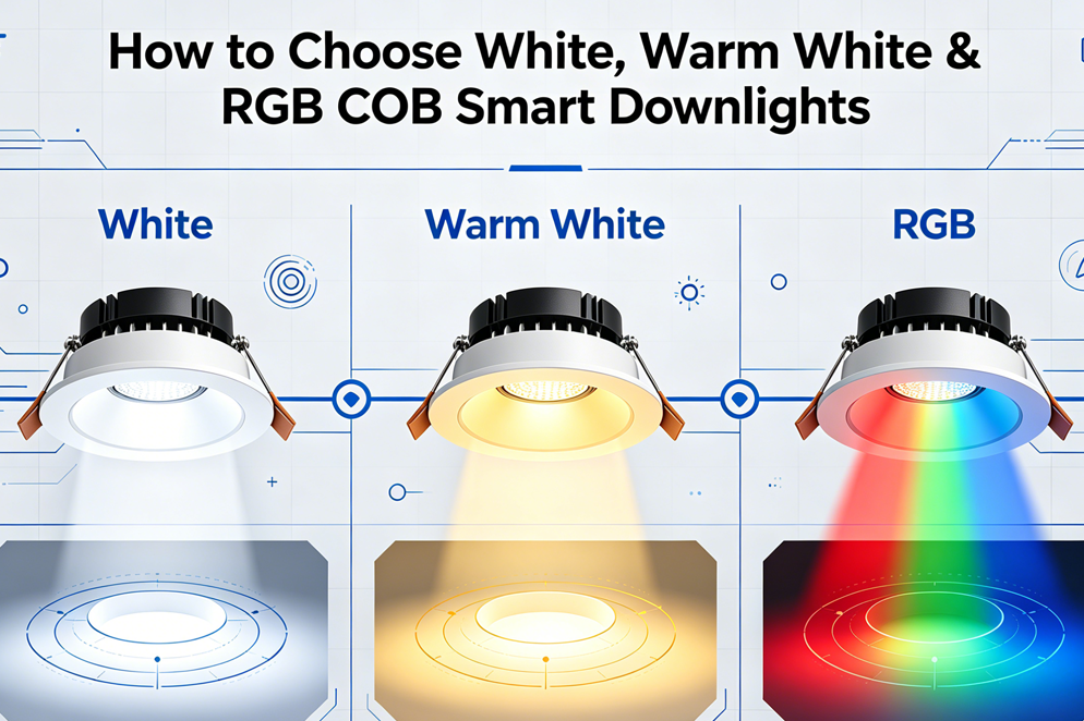 How to Choose White, Warm White & RGB COB Smart Downlights