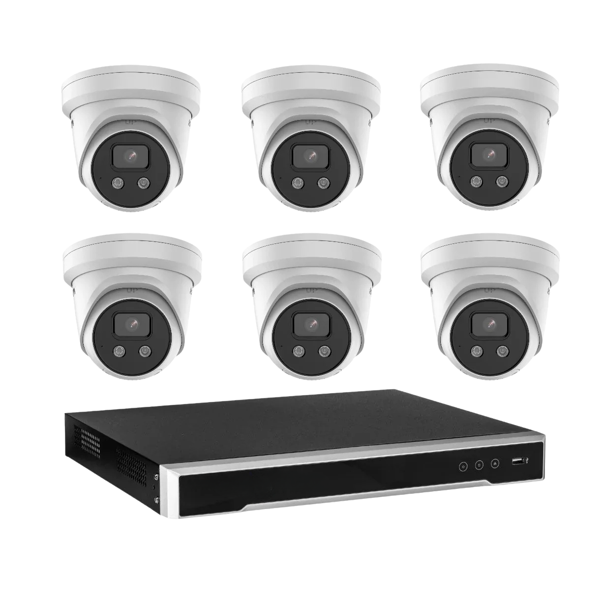 Hikvision 8MP 4K AcuSense 8CH CCTV kit 6 X Network Camera with Siren Strobe +8CH NVR＋4TB