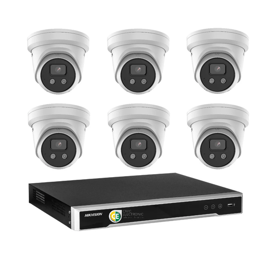 Hikvision HiLook 8MP CCTV Package – 6 Cameras – Sound & Light Alarm – 4TB – Installation Included