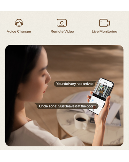 Lockin V5 Max | Palm-Vein Recognition , 3D Face ID , 2K Camera with Built-in Doorbell , 3-Day Free Cloud Storage