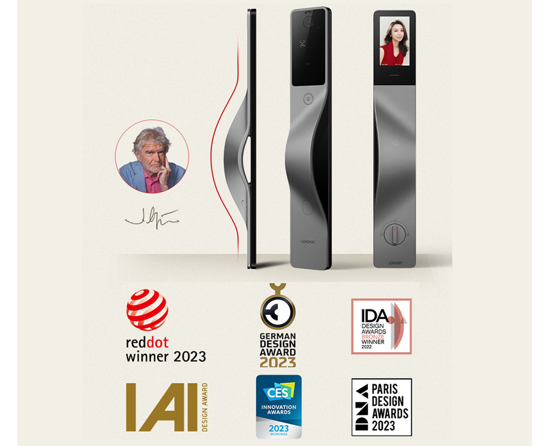 Lockin V5 Max | Palm-Vein Recognition , 3D Face ID , 2K Camera with Built-in Doorbell , 3-Day Free Cloud Storage