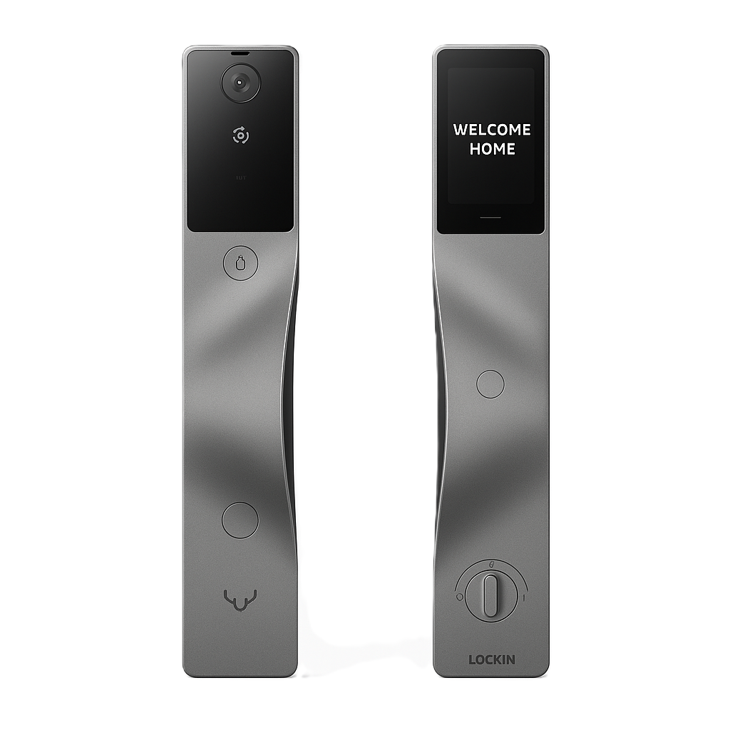 Lockin V5 Max | Palm-Vein Recognition , 3D Face ID , 2K Camera with Built-in Doorbell , 3-Day Free Cloud Storage