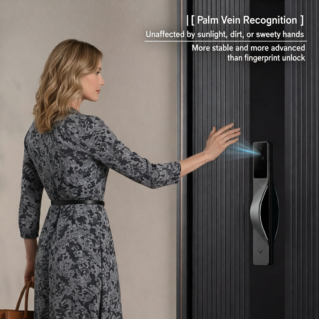 Lockin V5 Max | Premium push-pull smart lock with palm-vein unlock