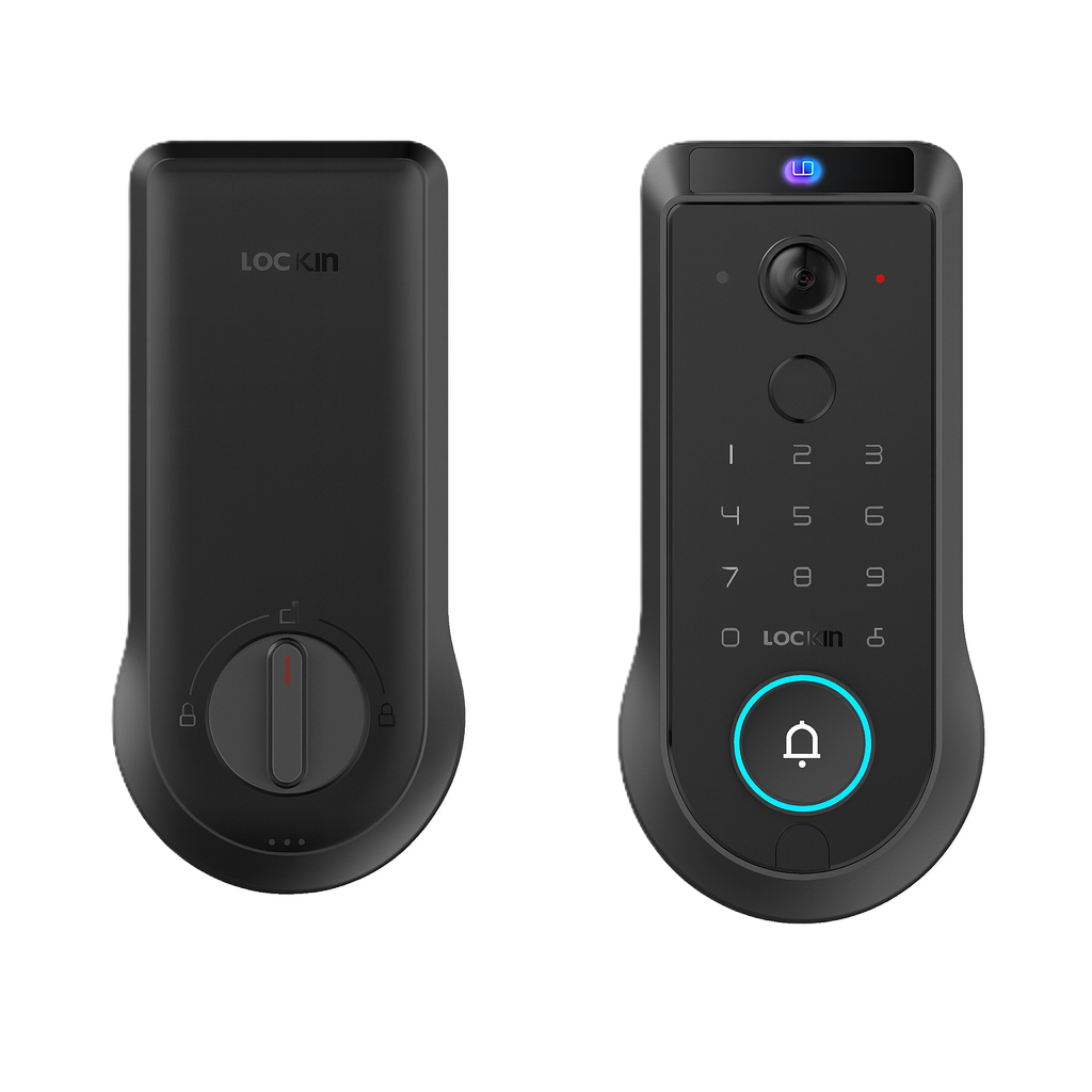 Lockin Veno Pro | Palm-Vein Recognition ,  Fingerprint , 2K Camera with Built-in Doorbell , 32GB Local Video Storage/ IP65