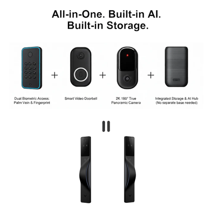 Lockin V5 Max | Palm-Vein Recognition , 3D Face ID , 2K Camera with Built-in Doorbell , 3-Day Free Cloud Storage